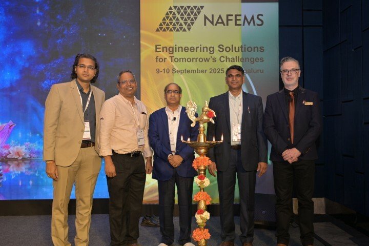 The NAFEMS India Steering Committee lighting the lamp for the 2025 Conference